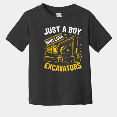 Just a Boy Who Loves Excavators - Toddler Fine Jersey Tee Thumbnail