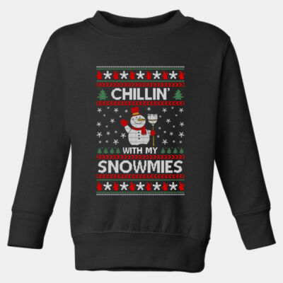 Chillin With My Snowmies - Toddler Fleece Crewneck Sweatshirt Thumbnail